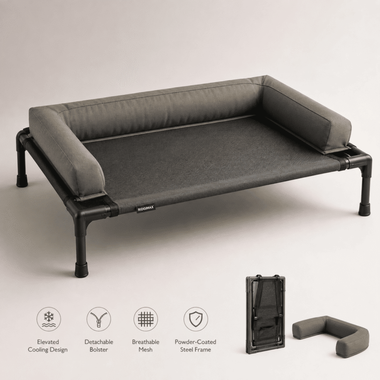 AirRest Premium Elevated Pet Bed with Detachable Bolster