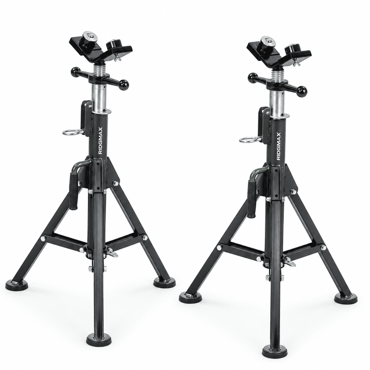 RIDGIMAX 2-Ball Transfer V-Head Pipe Jack Stand – 2 Pack