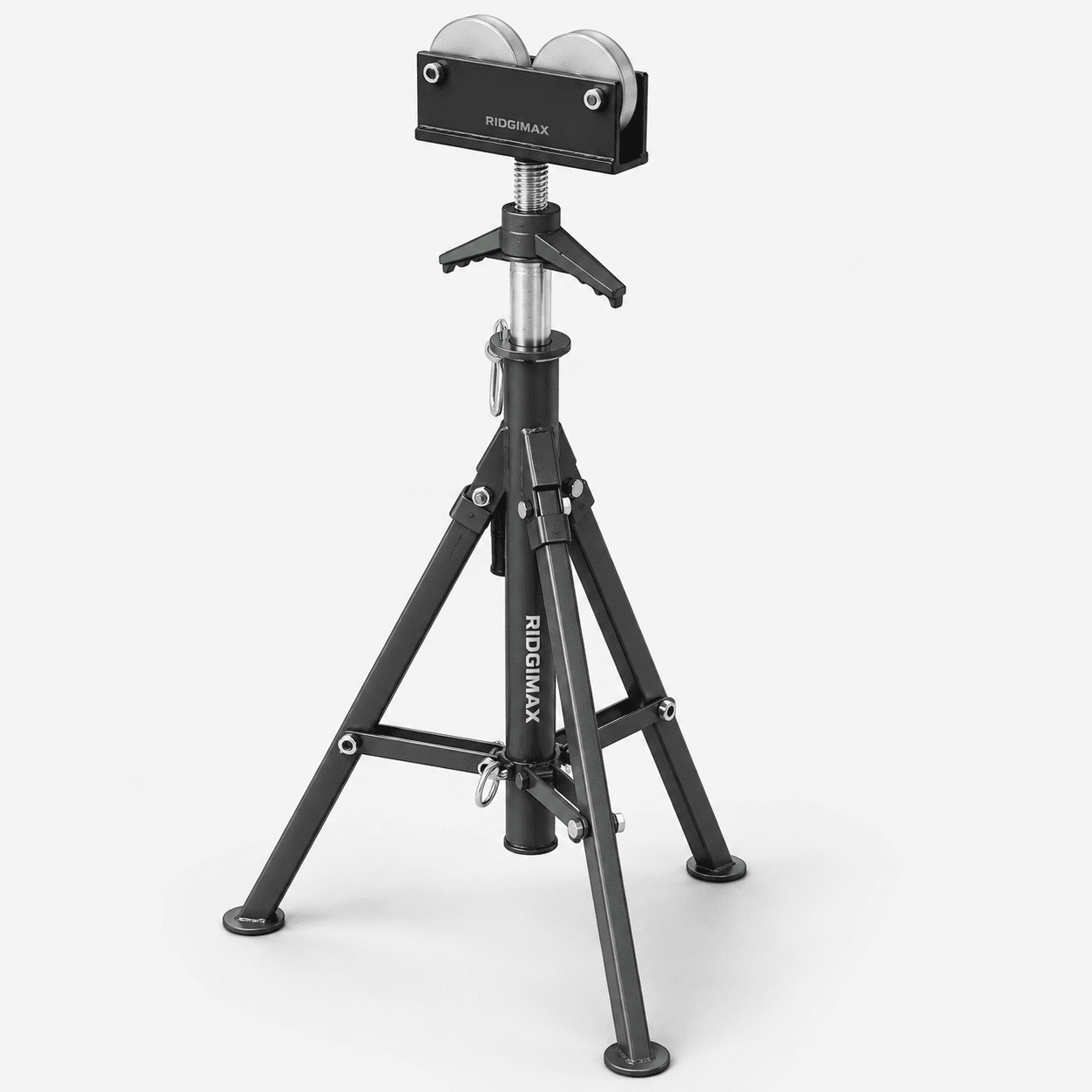 RIDGIMAX Heavy-Duty Roller Head Pipe Support Stand