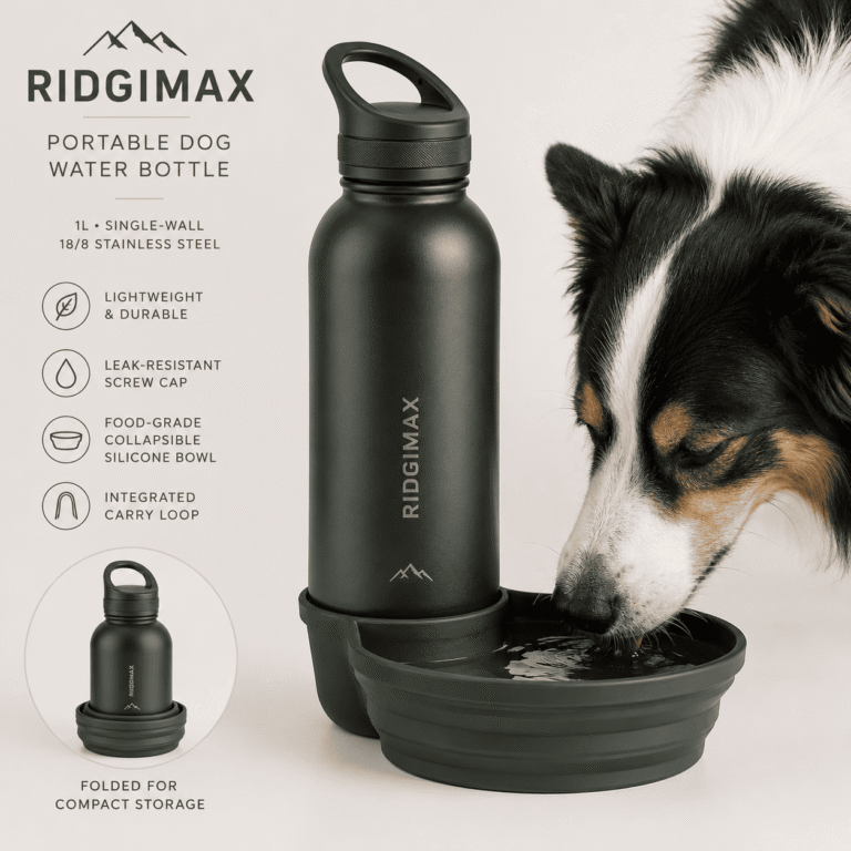 TrailFlow Portable Pet Water Bottle with Collapsible Bowl