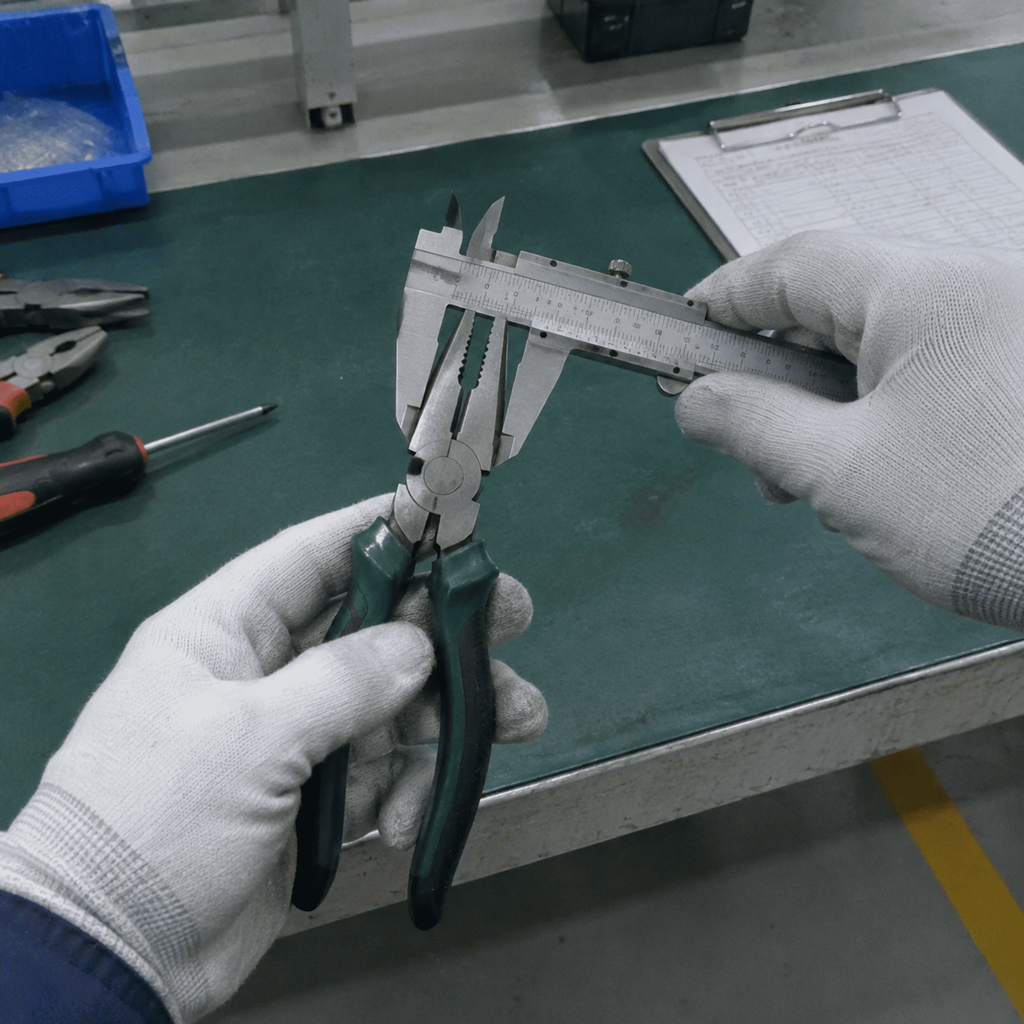 Controlling sample-to-bulk consistency hand tool brands requiring sample approval and bulk consistency checks